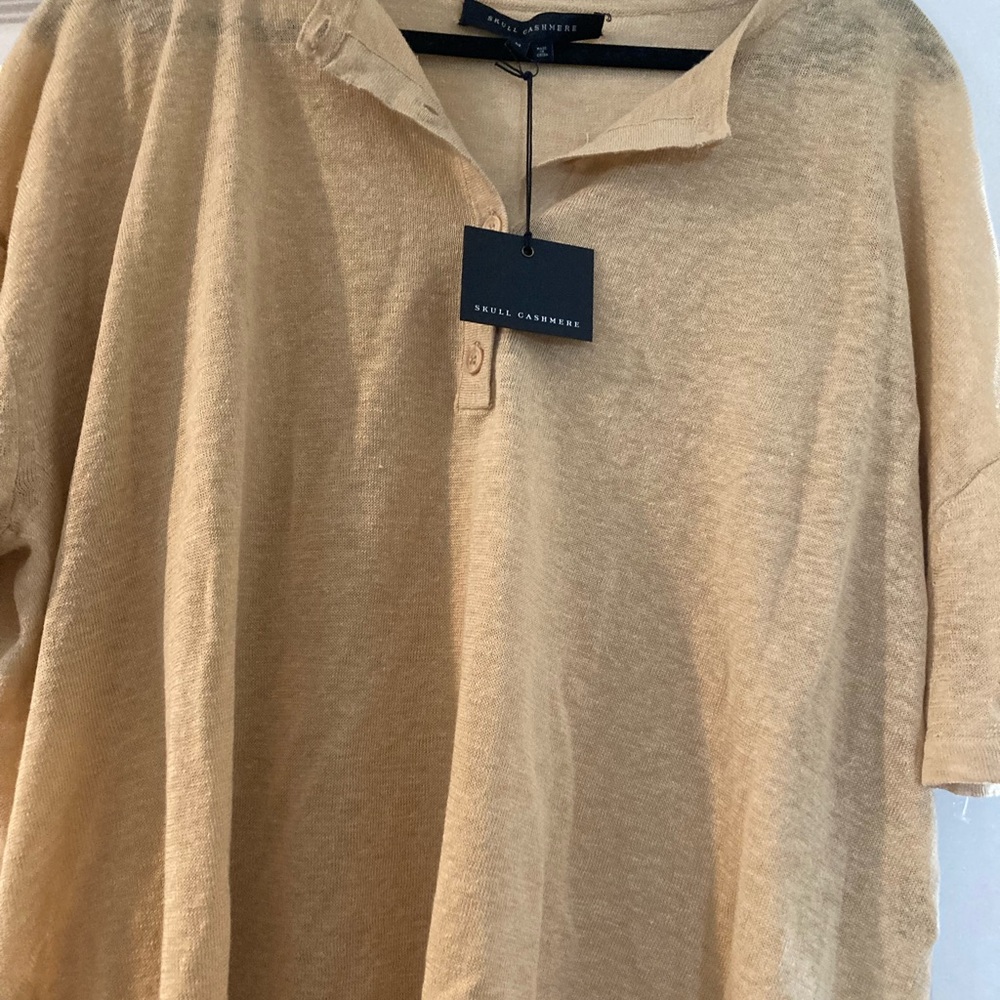 Skull Cashmere Beige Short Sleeve Top